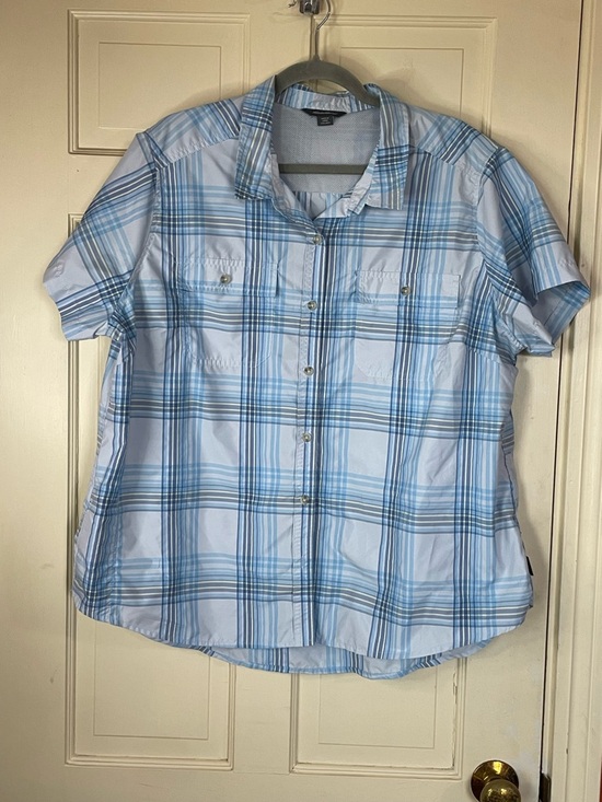Eddie Bauer Tops - Eddie Bauer Womens XXL Blue Plaid/Green Adventurer Shirt Button Up Dry Lot Of 2